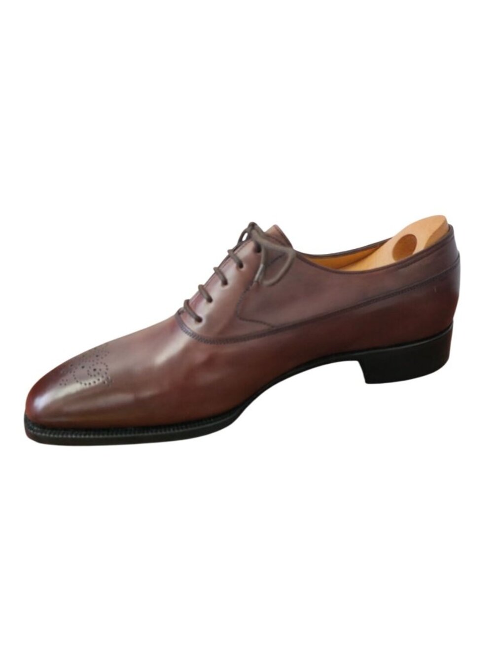 John Lobb Saint Crépin Brown Leather Brogue Oxford Shoes 7.5E (UK) VINT 99 8896